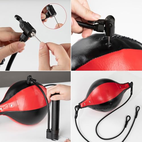 Boxing Speed Bag Portable Adjustable PU Leather Core Training Coordination
