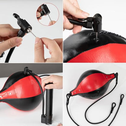 Boxing Speed Bag Portable Adjustable PU Leather Core Training Coordination