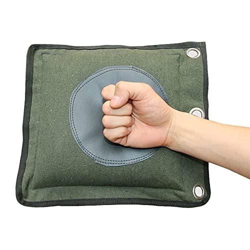 Wing Chun Wall Bag Canvas Leather Punch Bag for Kung Fu Boxing Training | Reinforced Stitching for Long-Lasting Durability - color: Green