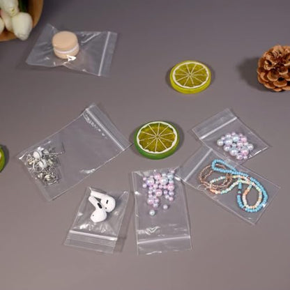 500 Count - 2" x 3" Mini Zip Bags - Clear Reclosable Zip Plastic Poly Bags 2 Mil for Coins, Jewelry, Snacks, Seeds - size: 2" x 3"