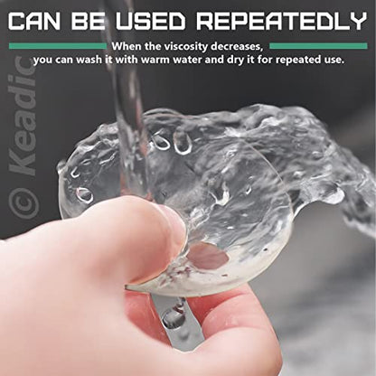 Keadic 80 Pcs 5 Sizes Rubber Clear Suction Cups Set, 2.5/3/3.5/4/4.5 CM Heavy Strength Anti-Collision Plastic Sucker Pad Without Hooks for Home Kitchen Bathroom Hanging