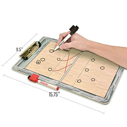 GoSports Premium Dry Erase Coaches Clipboards – Basketball, Baseball, Football, Soccer, Hockey, Volleyball, Lacrosse - color: Volleyball