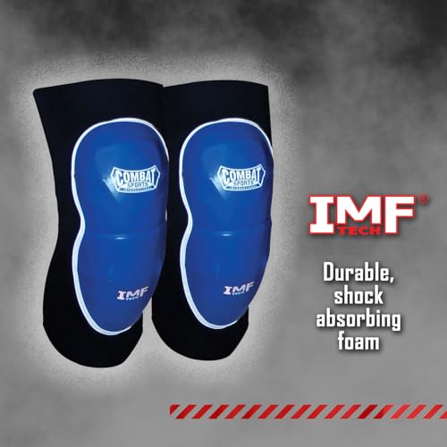 Combat Sports MMA Advanced IMF Tech™ Knee Pads – Injected Molded Foam, Leather Striking Surface, Neoprene Sleeve Support (Large, New) - size: Large, New