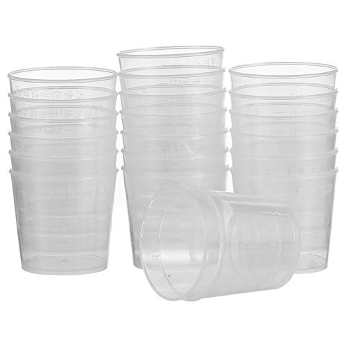 ORFOFE 20pcs Measuring Cups for Reptiles Feeding Bowls Liquid Food and Water Cups for Lizard Portable and Lightweight Accurate Scale for Daily Feeding Needs