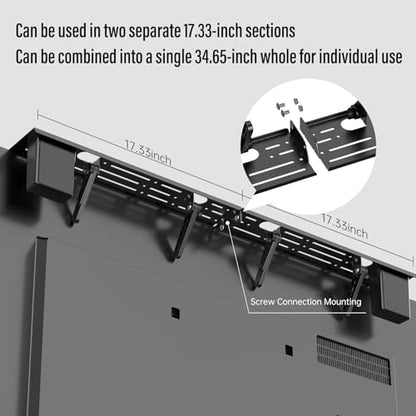 Adjustable Steel TV Top Shelf, Floating TV Stand, Universal Monitor Shelf for Soundbar, Game Console, Cable Box, Router Shelves (34.65 x 4.33 inch) - style: 34.65 x 4.33 inch
