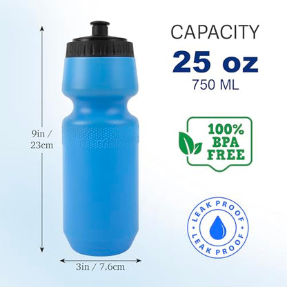 Trail maker Reusable Leakproof Water Bottles, 25 Oz. BPA Free Pull Top Cap & Squeeze for Water & Sports Drinks, 50 Pack