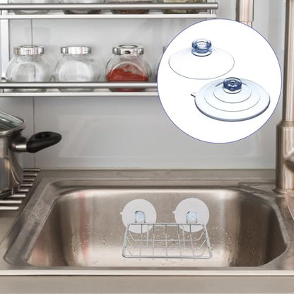 8 Pcs 2 Sizes Sponge Holder Suction Cup, 2 Inch and 2.5 Inch PVC Heavy Strength Large Clear Sucker Without Hooks Replacement Suction Cups for Sponge Holder, Kitchen