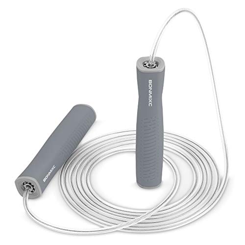 Weighted Jump Rope 1-LB for Adult || Speed Skipping Rope with Ball Bearings - color: Speed Gray (1 Pack)
