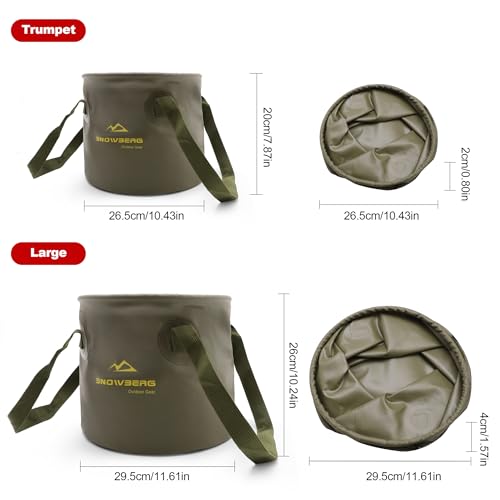Multifunctional Collapsible Bucket,Portable Bin,Car Wash Bucket,Lightweight Foldable Bucket with Handles for Camping,Dish Washing,Laundry,Soaking Feet,Fishing,Hiking