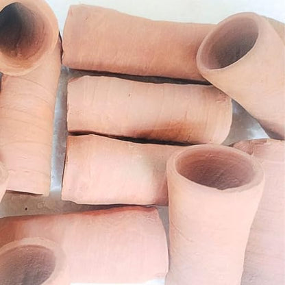 Ceramic Nature Breeding Caves Pleco Catfish Fish Hide Shrimp Aquarium Tube Tank (Red, 1.5kg/3lbs)