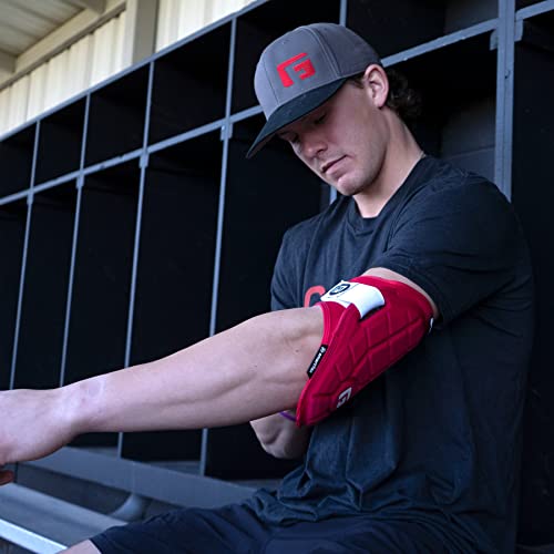 G-Form Elite Speed Batter's Baseball Elbow Guard - Elbow Pad with Adjustable Straps - color: Red, size: Adult L/XL