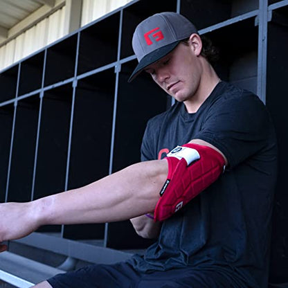 G-Form Elite Speed Batter's Baseball Elbow Guard - Elbow Pad with Adjustable Straps - color: Red, size: Adult L/XL