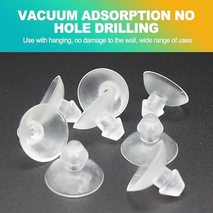 20 Pack 18mm/0.7" Transparent Glass Table Suction Cups - Anti-Slip Pads with Holes for Windows/Furniture/Crafts - Clear Non-Slip Grip & Bumpers