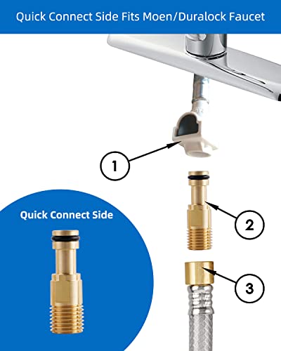 Universal Kitchen Sink Side Sprayer with Quick Side Connector Compatible with Moen Faucet Sprayer Replacement, Kitchen Sink Faucet Sprayer Attachment with Water Hose/Holder, Chrome Finish