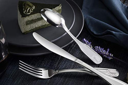 New Star Foodservice Shell Pattern 18/0 Stainless Steel Dinner Knife, 8.6-Inch, Set of 12, Commercial Grade - size: Dinner Knife (8.6-inch)