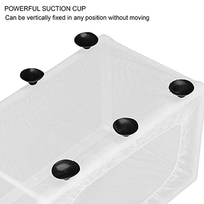 Aquarium Fish Breeder Box, Fish Tank Breeder Net Fish Hatchery Isolation Separation Net with Suction Cups for Aquarium Shrimp Betta Small and Big Size ﻿ (L)