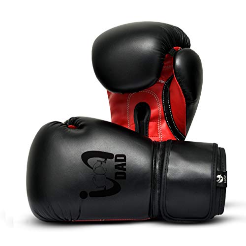Ultimate - I Boxing Dad - Kids Boxing Gloves MMA Boxing Muay Thai Bag Work - color: Black Red, size: 4 Oz