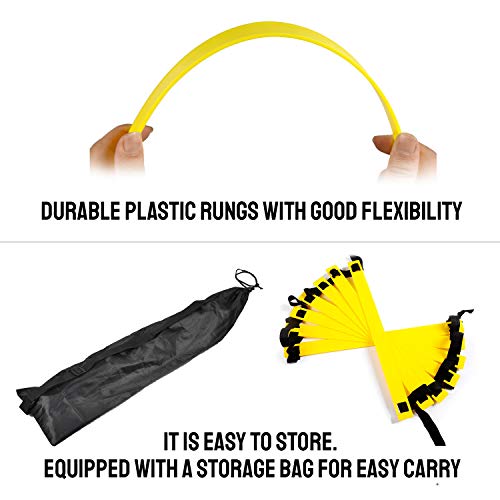 TNZMART Agility Ladder Speed Ladder 10FT 20FT Training Equipment for Football Soccer Basketball with Carrying Bag
