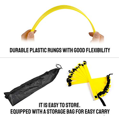 TNZMART Agility Ladder Speed Ladder 10FT 20FT Training Equipment for Football Soccer Basketball with Carrying Bag