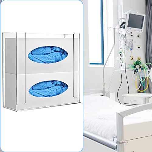Weysat Wall Mounted Acrylic Glove Box Holder (10.6 W x 10.0 H x 3.5 D) - size: 10.6" W x 10.0" H x 3.5" D