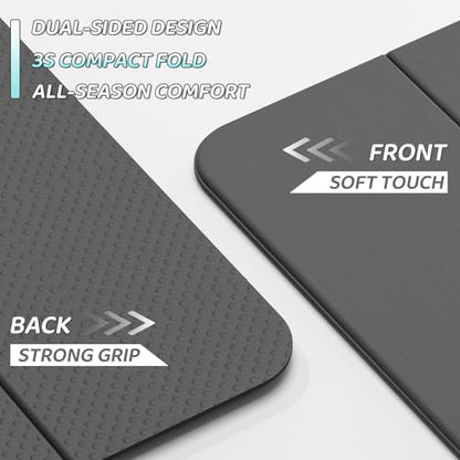 ILILI Foldable Yoga Mat 71 * 24 * 0.3 Inch - color: Dark Grey