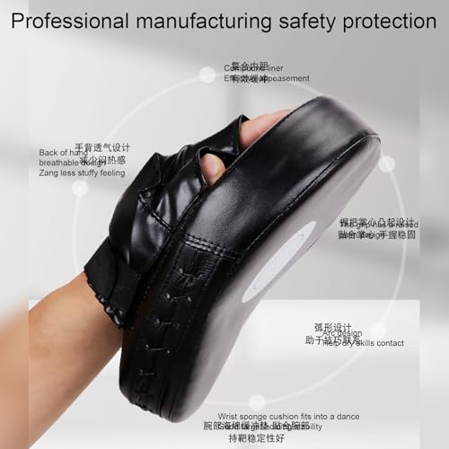 Boxing Pads Training Shock-absorbing Punching Mitts Training Paws Martial | Curved for Jiu-jitsu Kali Thai Karate Home Gym Club Boxing Equipment - color: Red