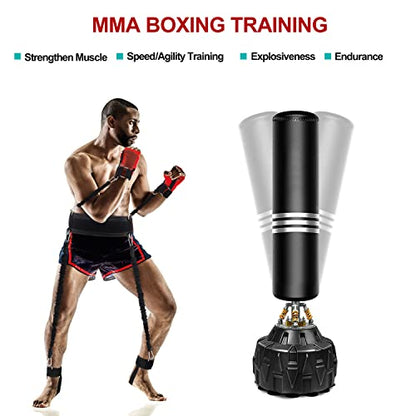 Boxing Resistance Bands MMA Boxing Training Equipment Gear with Handles/Ankle Cuff/Belt for Men,Shadow Boxing Accessories for Kicks Full Body Fitness Exercise Workout to Enhance - style: 12pcs-200LB