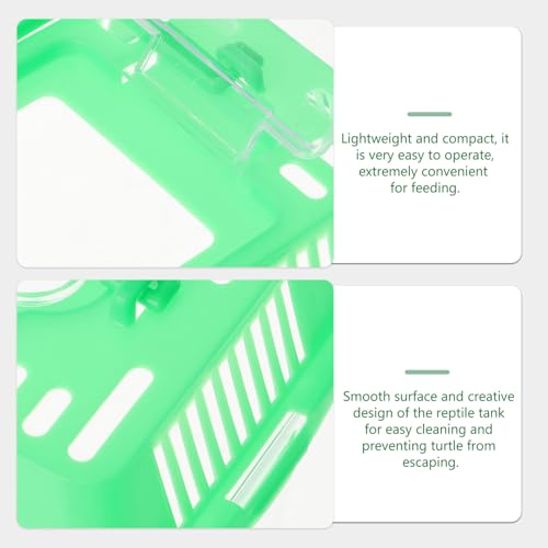 Balacoo Small Plastic Fish Bowl - Mini Fish Tank Plastic Handheld Fish Tank for Turtle and Pet Fish (Green - Lid for Random)