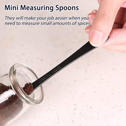 Measuring Spoons, Plastic Measuring Spoons Set with Egg Separator 12-Piece,Black - color: Black