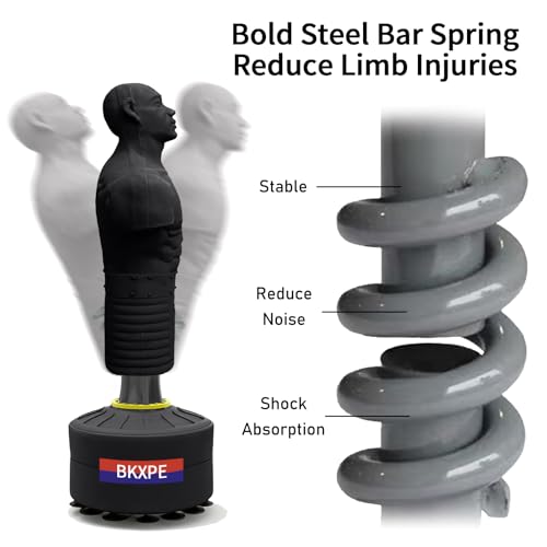 Heavy Duty Punching Bag Stand, Free Standing Boxing Dummy for Home Gym - color: BLACK-2
