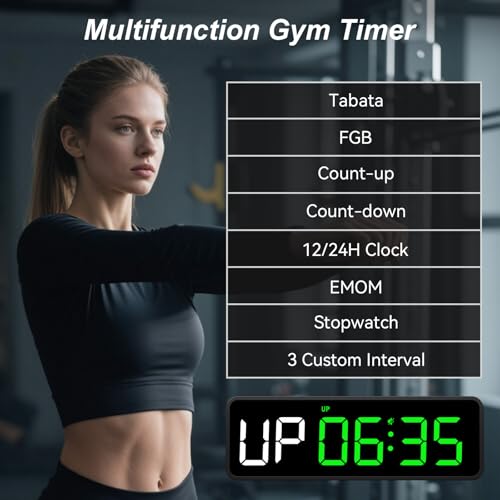Acedeck Portable Gym Timer Clock: Fitness Digital Clock with Strong Magnet - color: Green