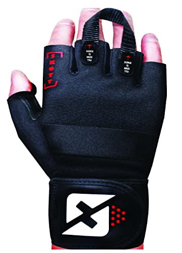 Evo 2 Weightlifting Gloves with Integrated Wrist Wrap Support-Double Stitching for Extra Durability-Get Ripped with The Best Body Building Fitness and Exercise Accessories - color: Black, size: Large