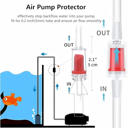 17ps Fish Tank Aquarium Aerator Pump Bubble Stone Accessories Set,6.5 feet Standard 1/5 Inch Aviation Tube, Air Pump Accessories with Air Stone, Check Valve, Suction Cup, Connector and Converter.