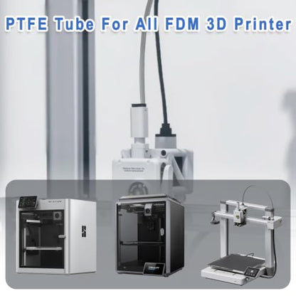 Upgraded PTFE Tube Kit 5M, Low-Resistance Star-Shaped Inner Channel Teflon Tube ID 2.5mm OD 4mm for 1.75mm Filament, with Tubing Cutter, for Bambu lab AMS - color: Grey