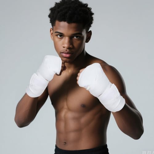 2PCS White Boxing Hand Wraps, Boxing Elastic Mexican Hand Wrap Elastic Wrist Compression Bandage Elastics Hands Wraps, Hands Protection for Teenager Boxings Glove Under Mitts Wrist Protection 3.1m