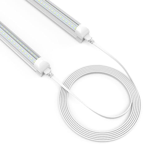 (4-Pack 6FT T5 T8 LED Shop Light Connecting Wire, Dual-Ended Linkable Cable Cords for LED Tube Light Fixture, Ceiling Lamp