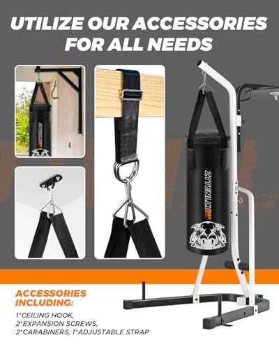 Kids Punching Bag with Gloves - PU Leather & Adjustable Height Strap - Boxing Bag Set for 3-8-14 Years Kids/Youth Great for Boxing, MMA, Kickboxing - style: 3-8 Years(Unfilled)