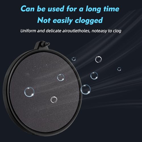 5.9 Inch Nano Air Stone with Case - Silent High Oxygen Bubbler for Aquariums, Fish Tanks & Hydroponic Systems, Black Small Bubble Diffuser Accessories (No Air Pump and Air Tube)