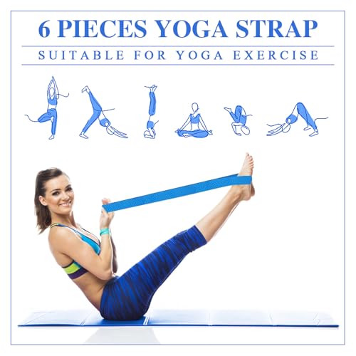 6 Packs Yoga Strap for Stretching Yoga Belt Adjustable Straps for Non Elastic Stretching Strap Exercise Straps for Pilates - color: Light Luxury Style