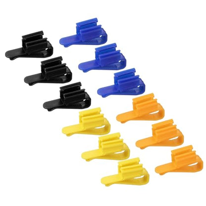 Fish for Tank Mounting Clip, Adjustable Hose Clamp Mounting Clip Water Pipe Hose Holder for 0.3"-1" Dia Tube, (Blue/Black/Orange/Yellow, 12Pcs), Intended for Aquarium Air Pump/Pipe