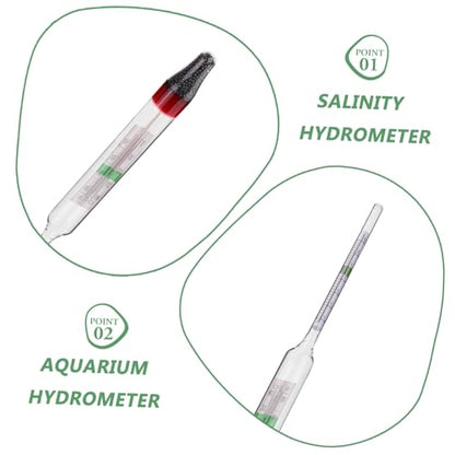 STOBAZA 1set Salimeter Test Tool Measuring Cylinder Aquarium Hydrometer for Accurate Salt Density Measurement Fish Tanks and Aquaculture
