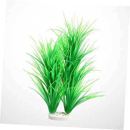 balacoo Green Lifelike Aquatic Scallion Grass for Fish Tank Decoration Realistic Artificial Water Plants with Base for Aquarium Landscape Simulated Scenery