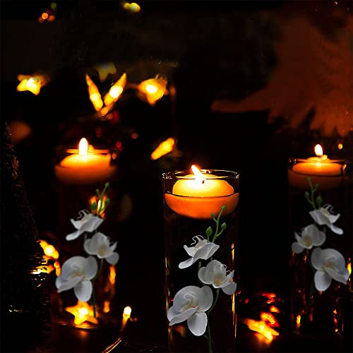 24 PCS White Orchids Artificial Flowers, Mini Cream Floating Flowers Filler Vase Fillers for Floating Candles Wedding Centerpiece Table Party Home Restaurant Decoration - size: 24 PCS Artificial Mini Orchids