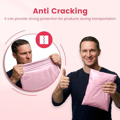 Metronic Poly Mailers 10X13 1000 Pack Bulk, Heavy Duty Self-Seal Shipping Bags for Clothing, Waterproof Medium Poly Packaging Bags for Clothing & Small Business, Light Pink - size: 10X13 1000PC