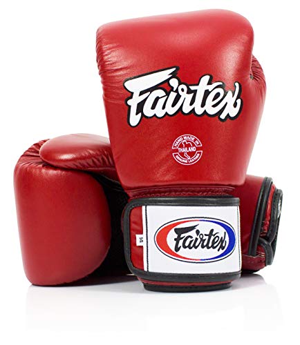 Fairtex BGV1BR Breathable Boxing Gloves, Lightweight Shock Absorbent Gear - color: Red, size: 14 oz