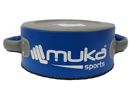 Round Boxing Pad for Men - Synthetic Leather Punching Mitts Coaching Shield - MMA Muay Thai Kickboxing Strike Pads for Karate, Training, Taekwondo, Martial Arts - color: Blue