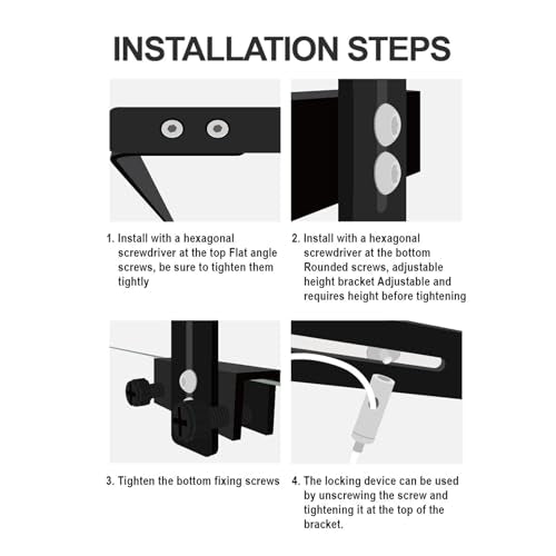 Aquarium Light Riser, Aquarium Light Bracket, Aluminum Alloy High Adjustable Aquarium Light Holder,Fish LED Aquarium Light Stand for Hanging Lamp (Black)