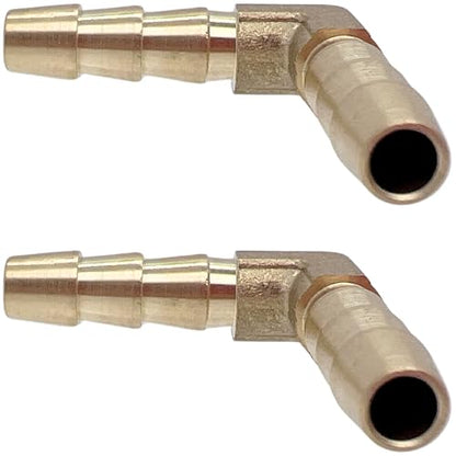 2PCS Brass 3/16" x 3/16" Hose Barb Fitting Barbed 90 Degree Elbow Connector L Right Angle Barbed Fitting by CX WONDERLAND - size: 3/16" Hose Barb