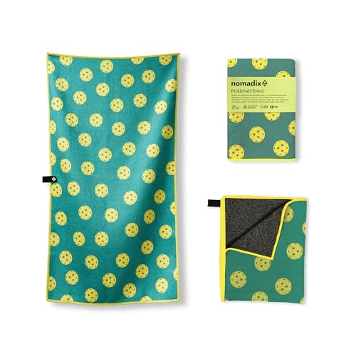 Nomadix Pickleball Towel, Microterry Quick-Dry Sweat and Sport Towel, Odor-Resistant, Ultra Absorbent, Sand and Hair Resistant, Lightweight Recycled Material, Durable, 30″×16″ (Green) - color: Green