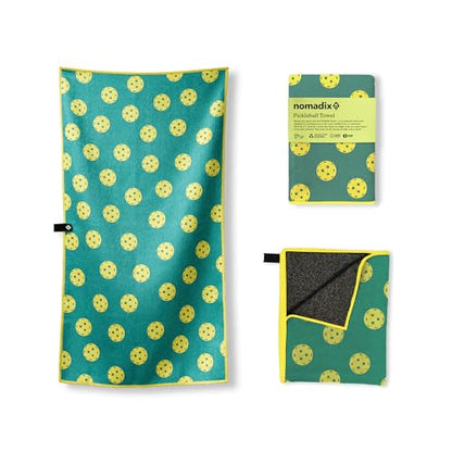 Nomadix Pickleball Towel, Microterry Quick-Dry Sweat and Sport Towel, Odor-Resistant, Ultra Absorbent, Sand and Hair Resistant, Lightweight Recycled Material, Durable, 30″×16″ (Green) - color: Green